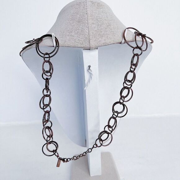 y2k Vintage Daisy Fuentes Circle Necklace Rings Bronze - Picture 3 of 6